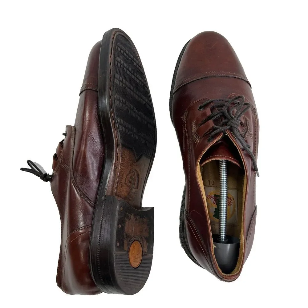 Bacco Bucci Mens Brown Leather Oxford Made In Italy Shoe Size 10 Business Preppy